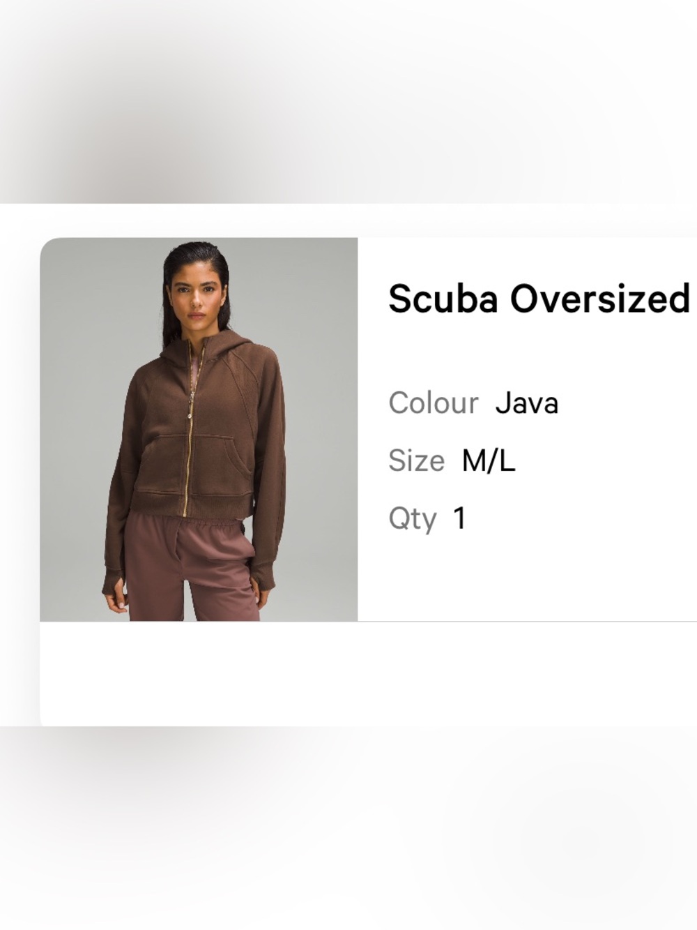 Lululemon Scuba Full Zip Java - Size M/L - Picture 3 of 3